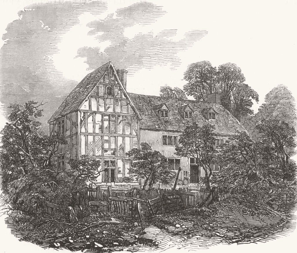 BUCKS. Georges Farm ex Ship, Grendon Underwood 1847 old antique print picture